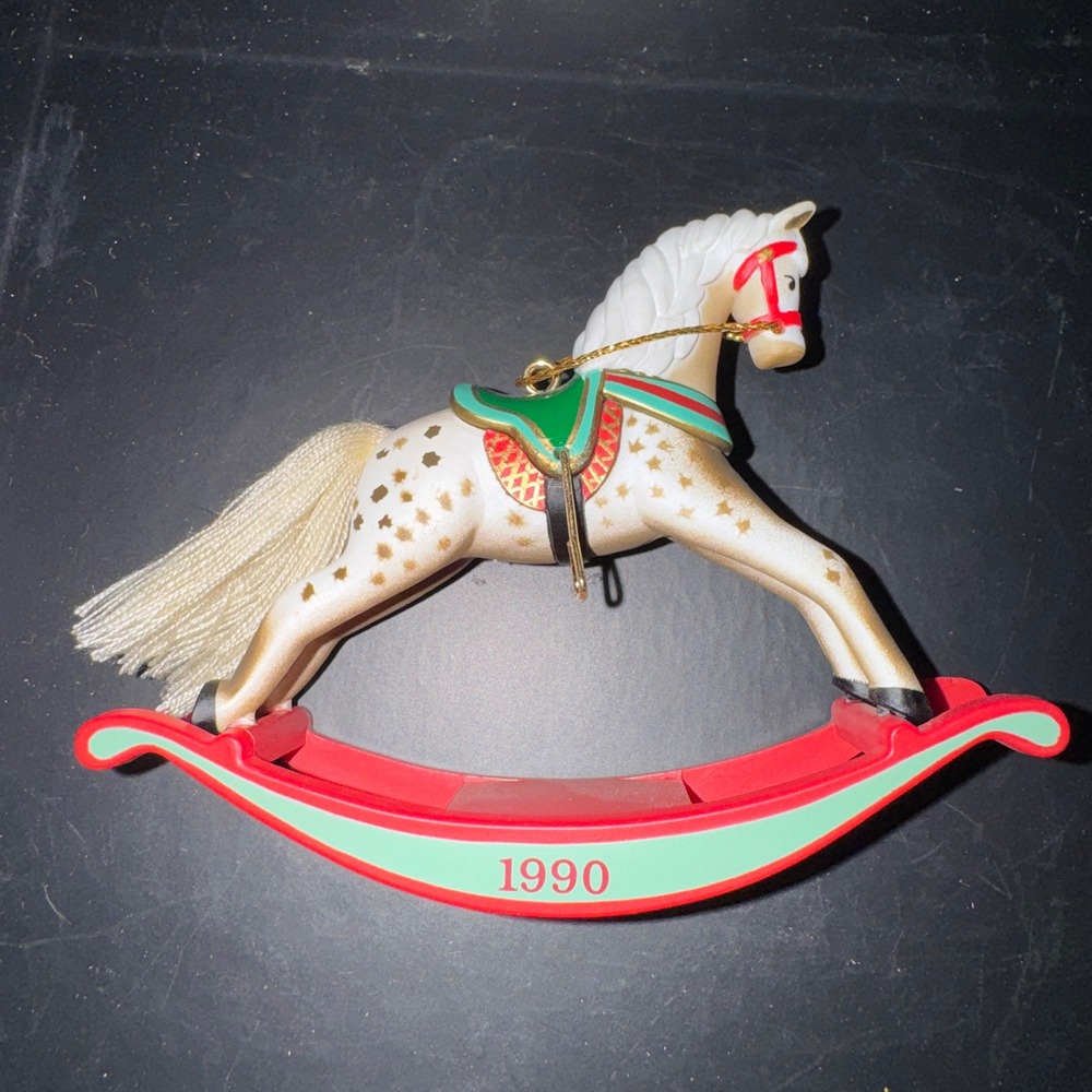 Vintage 1990 Hallmark Keepsake Rocking Horse Ornament 10th in Series QX464-6